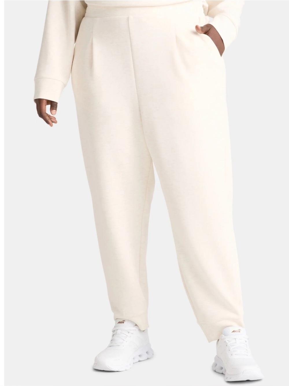 AVIA ScubaKnit Pleat Joggers with Pockets SIZE XL NWT Color- Wheat Heather - Picture 7 of 9